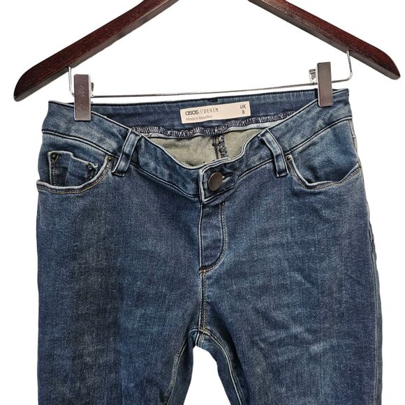 ASOS Jeans Skinny Size 4 Stretch Fit Distressed Busted Knee - Picture 3 of 6